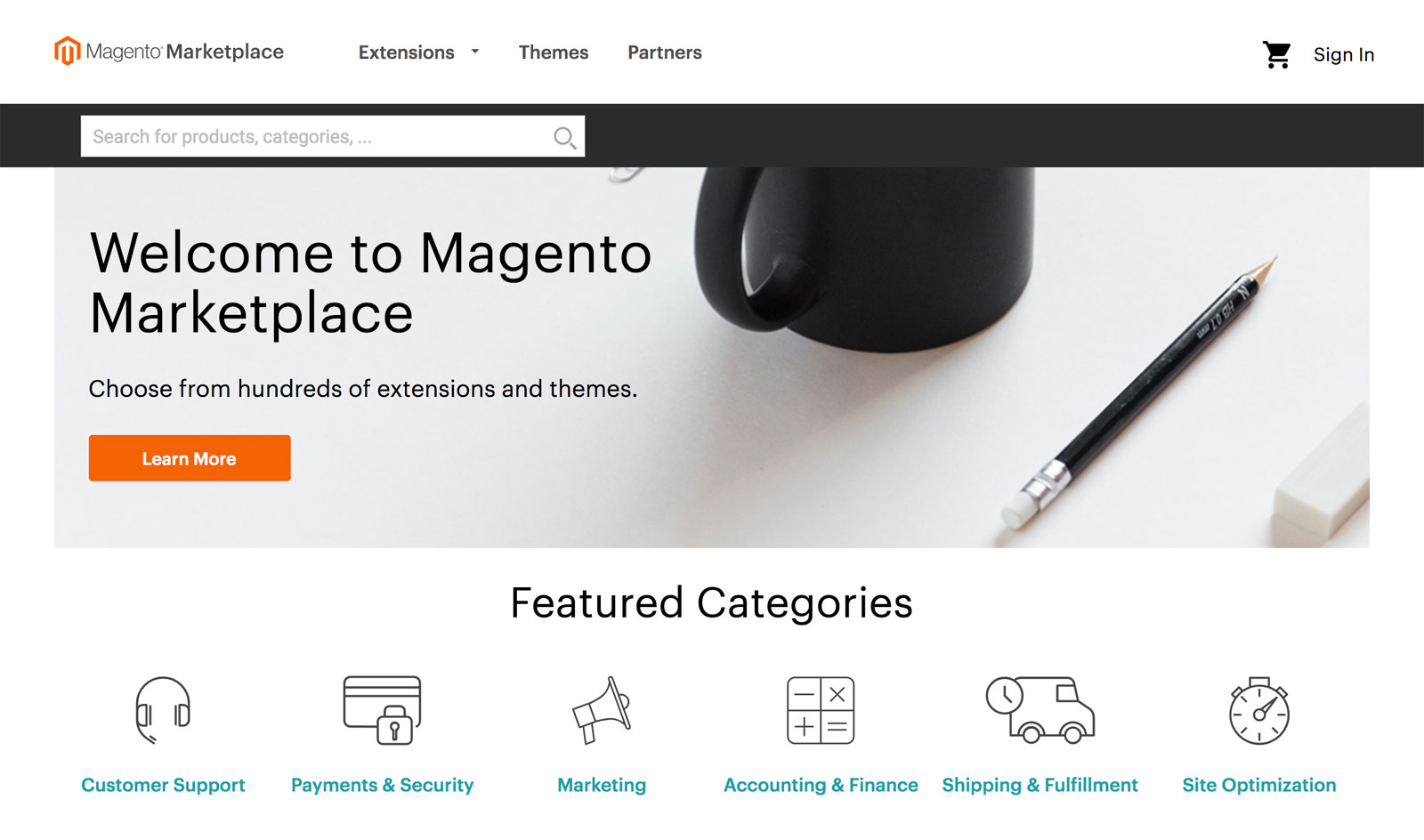 Magento Marketplace Home Page